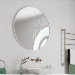 Reba Matte White Framed Mirror, 800mm